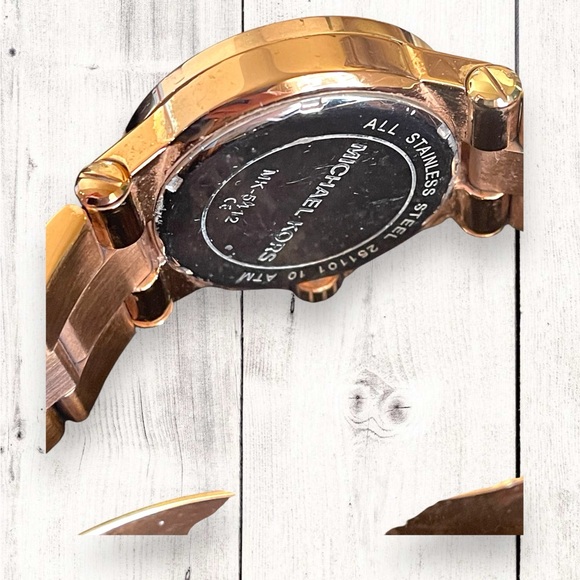 Michael Kors Dylan MK5412 Rose Gold Baguette Bezel Stainless Steel Women’s Watch - Picture 10 of 12